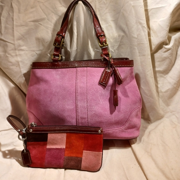 Coach suede satchel and wristlet - Picture 1 of 13